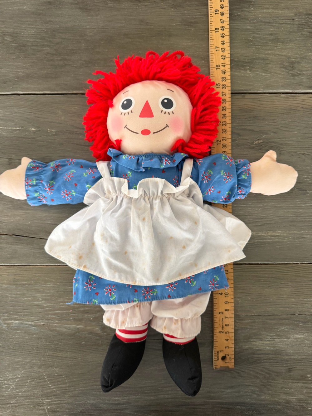 Hasbro 16” Raggedy Ann Doll in Blue Floral Dress 2002